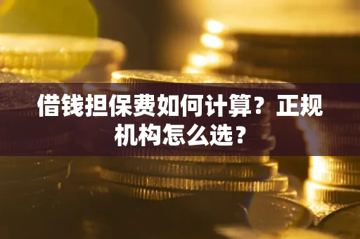 济南借钱担保费如何计算？正规机构怎么选？